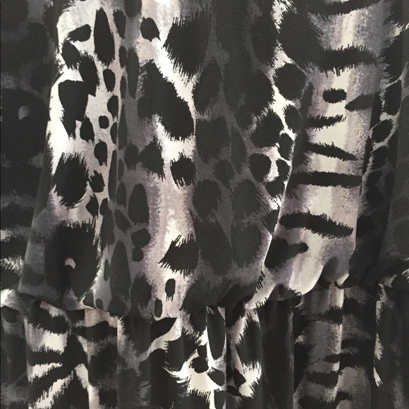 NWT Black & Grey Animal Print One Shoulder Dress - Picture 6 of 8